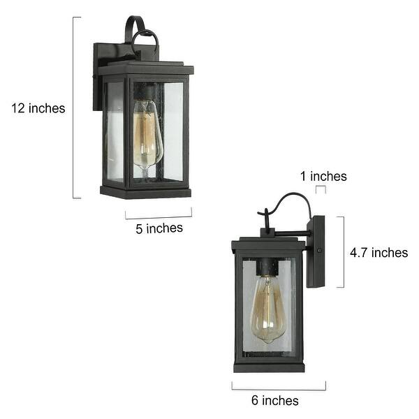12-in H Black Medium Base (E-26) Outdoor Wall Light 12-in H Black Medium Base (E-26) Outdoor Wall Light