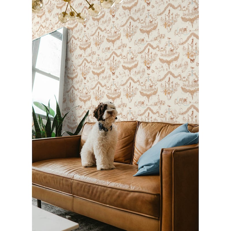 Rachel Antonoff Orange Worst in Show Peel Stick Wallpaper