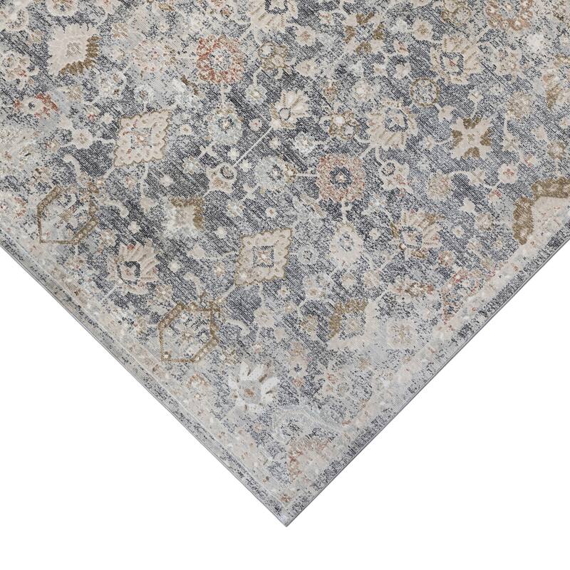 HomeRoots Medallion Transitional Rectangle Area Rug - 39.00 in. x 24.00 in. x 0.30 in.
