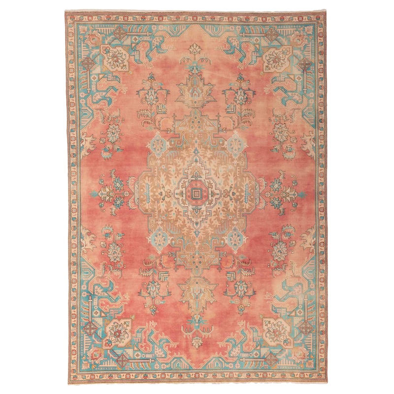 ECARPETGALLERY Hand-knotted Antalya Vintage Pink Wool Rug - 7'6 x 10'9