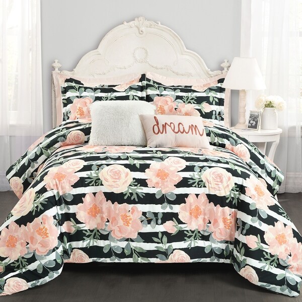Lush Decor Amara Watercolor Rose 7 Piece Comforter Set. Opens flyout.