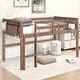 preview thumbnail 9 of 14, Wood Twin Size Loft Bed with Hanging Clothes Racks and Underbed Storage Natural