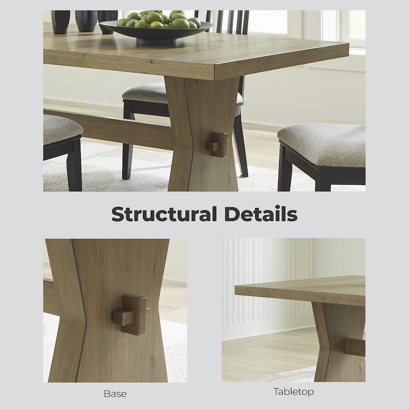 Signature Design by Ashley Galliden Light Brown Dining Table - 44" W x 78" D x 29.75" H