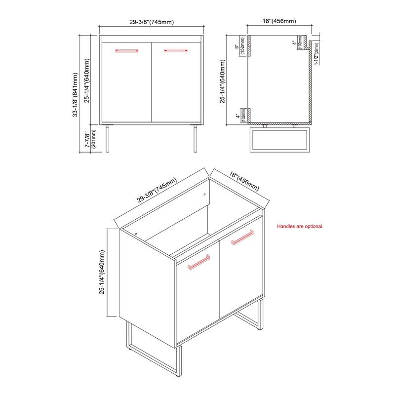 Kennan 30" Single Bathroom Vanity Set with Rectangle Legs