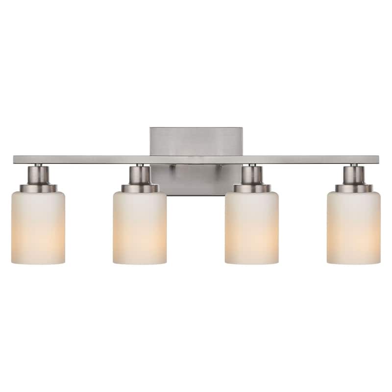 4-Light Bathroom Light Fixtures Brushed Brass 6-Light Bathroom Vanity Light, Bathroom Lights Over Mirror with Milky Glass Shade - Black