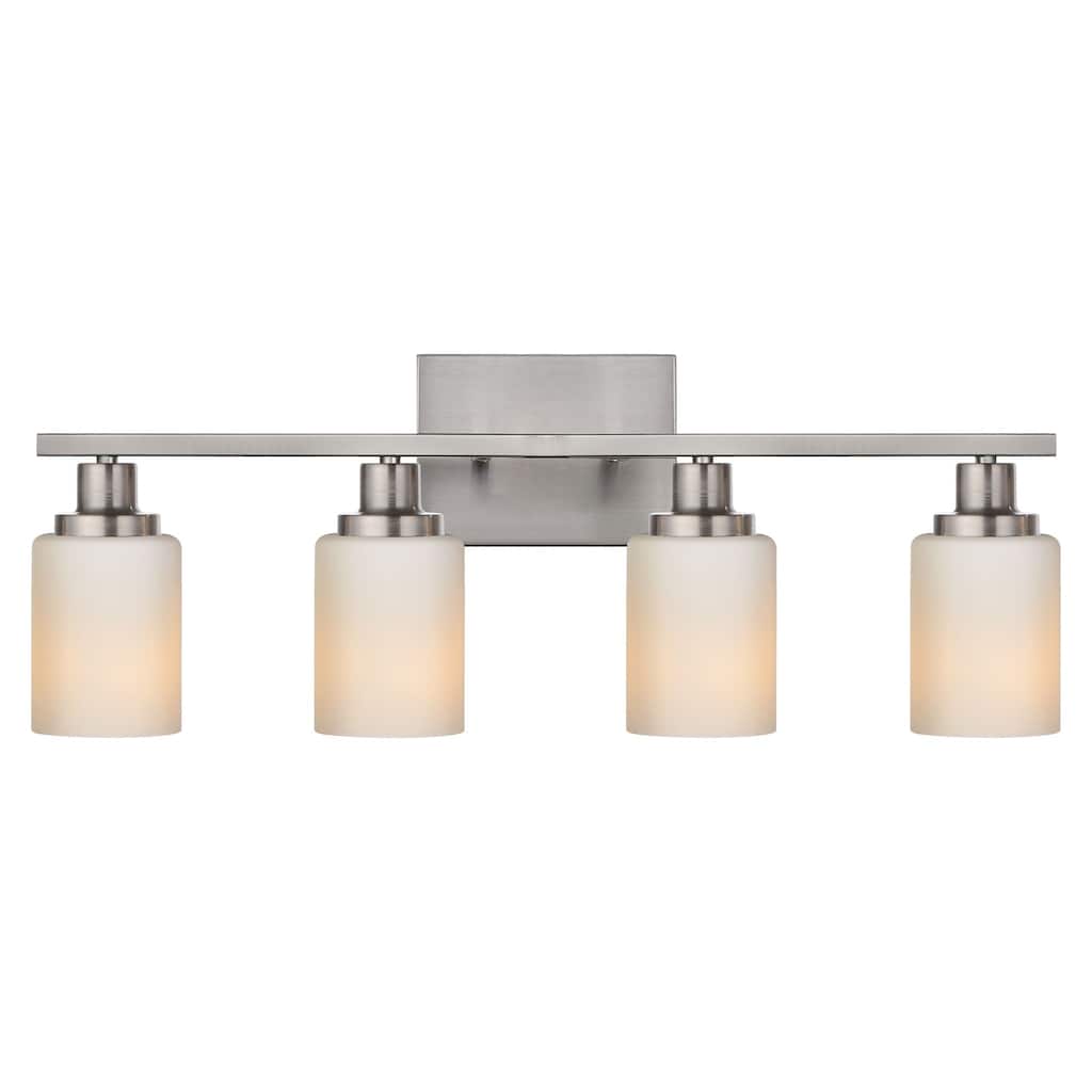 4-Light Bathroom Light Fixtures Brushed Brass 6-Light Bathroom Vanity Light, Bathroom Lights Over Mirror with Milky Glass Shade