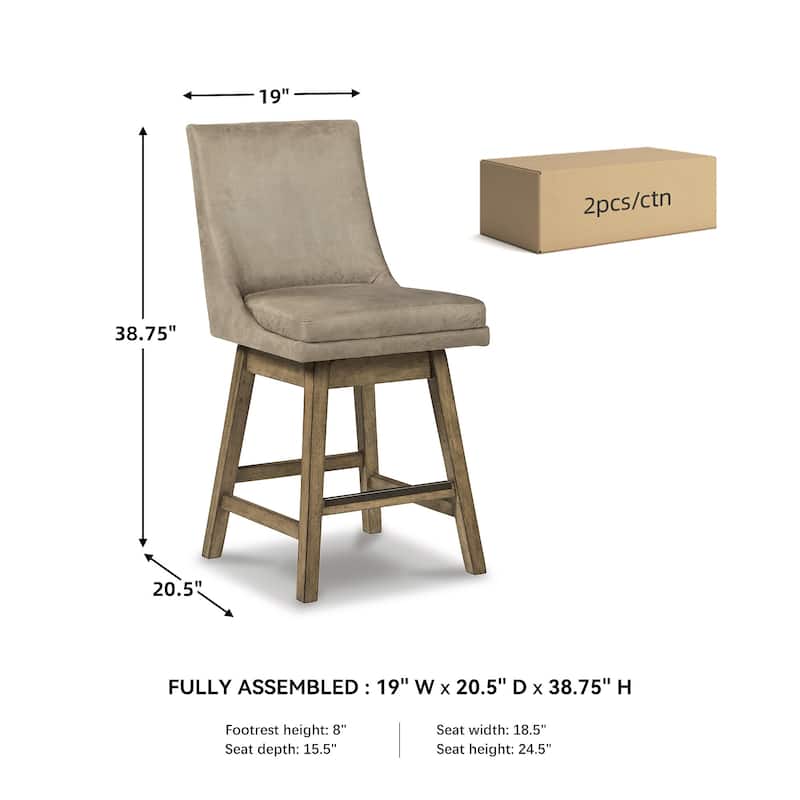 Tallenger Upholstered Swivel Stool (Set of 2)
