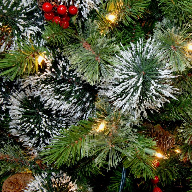 National Tree Company 7.5 ft. Wintry Pine Slim Hinged Tree with 400 Clear Lights - 7.5 Foot