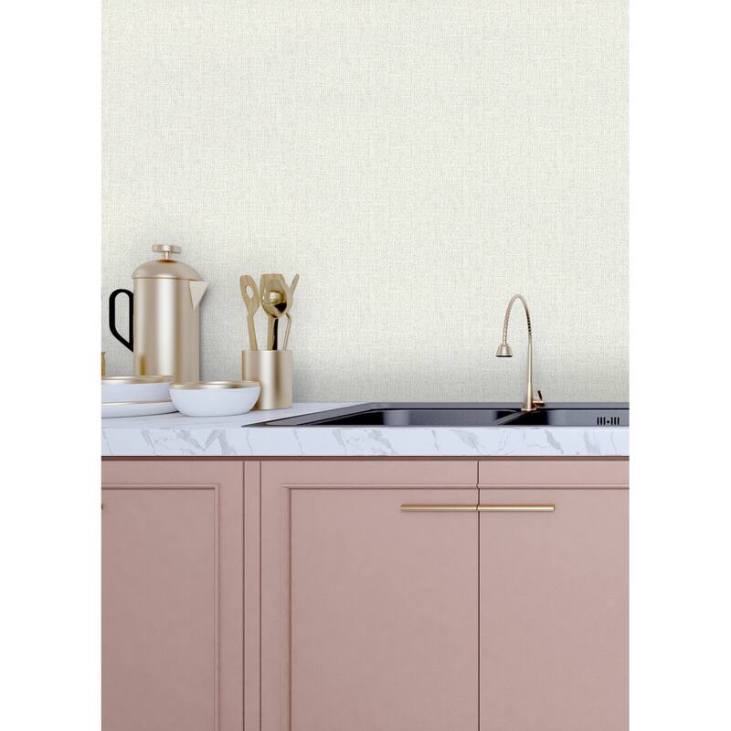 A-Street Prints Snuggle White Woven Texture Wallpaper