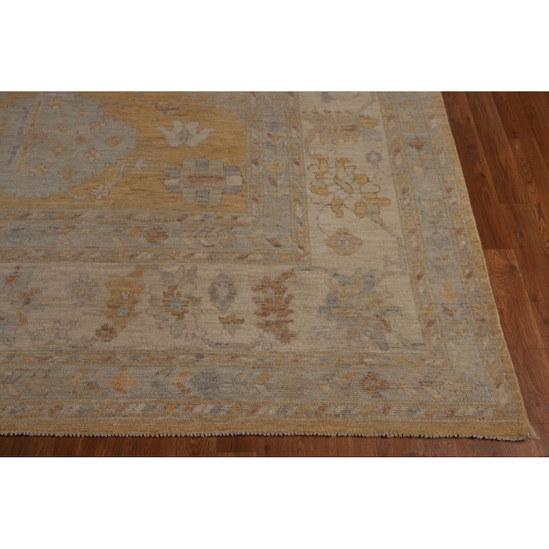 Vegetable Dye Oushak Turkish Large Rug Handmade Oriental Wool Carpet - 10'5"x 13'10"