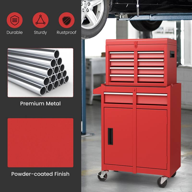Costway 5-Drawer Rolling Tool Chest Cabinet Metal Tool Storage Box - See Details