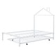 preview thumbnail 7 of 7, Full Size Metal Platform Bed,House-Shaped Headboard Design,twin size trundle,White