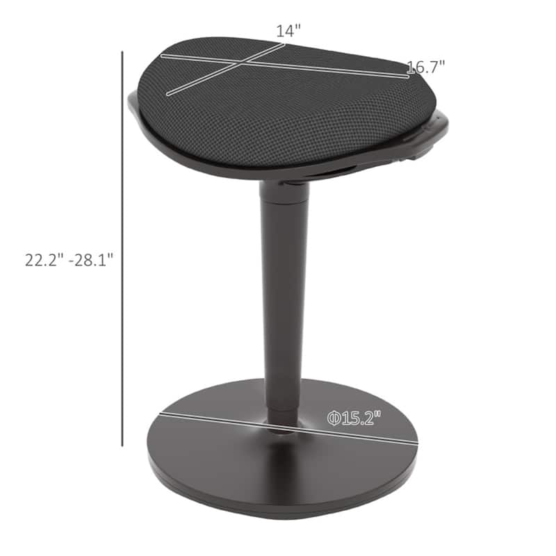 Adjustable Ergonomic Wobble Chair with 360 Swivel and Height Adjustment for Active Sitting and Standing Desk