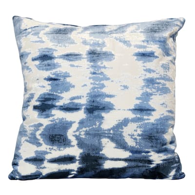 Harp & Finial Kanoko Sapphire Pillow - Down Insert - Blue/Cream