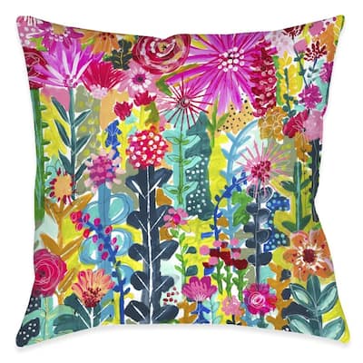 Vivid Floral Cluster Outdoor Pillow