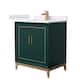 Option Green / White Cultured Marble Top / Satin Bronze