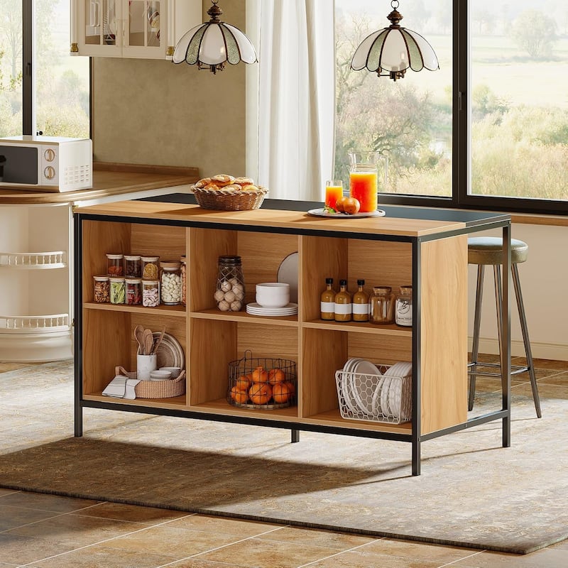 Home Bar Table with 6 Cube Storage for Kitchen Dining Room