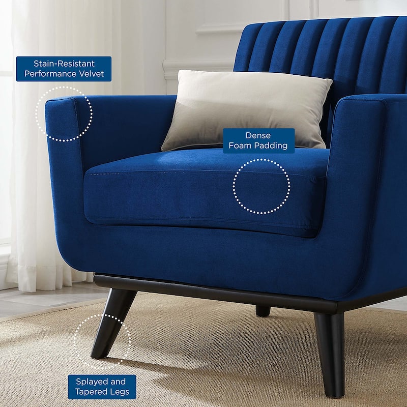 Engage Channel Tufted Performance Velvet Armchair