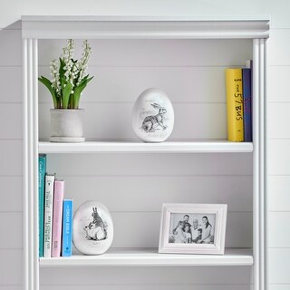 6" Dolomite Egg With Bunny Print Set of 2