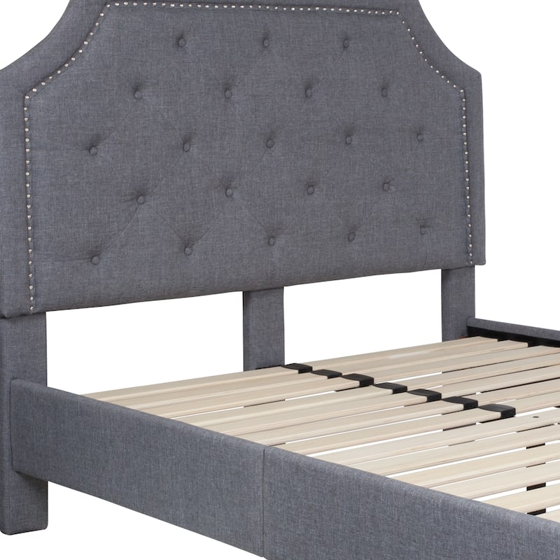 Arched Tufted Upholstered Platform Bed