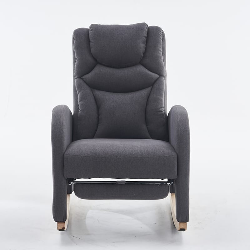 Fabric Nursery Rocking Chair With Adjustable Footrest