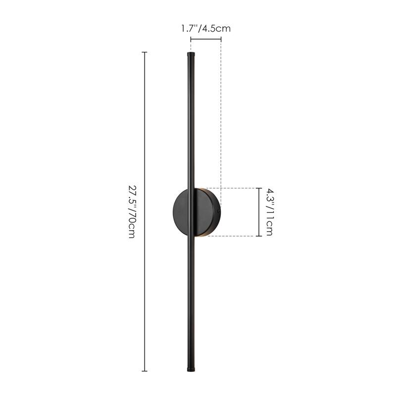 1-Light Modern Linear Aluminum Dimmable Integrated LED 3000K Warm Light Bathroom Vanity Lights for Mirror