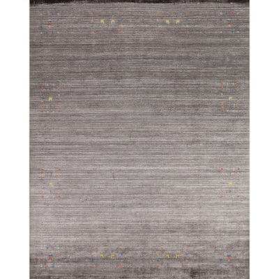 Gray Gabbeh Oriental Area Rug Handmade Silk Carpet - 8'2" x 9'6"