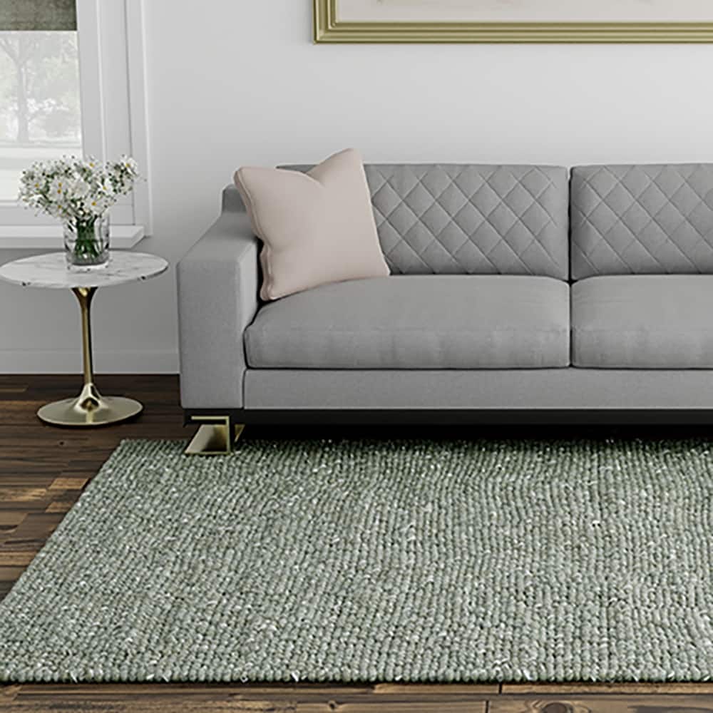 Domani Clouds Contemporary Hand-Knotted Grey & Ivory Heathered Rug