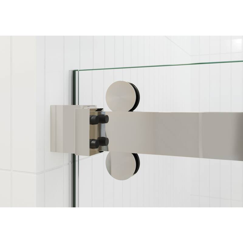 Polaris 60 in. x 60 in. Fully Frameless Glass Sliding Bypass Bathtub Doors with Square Hardware