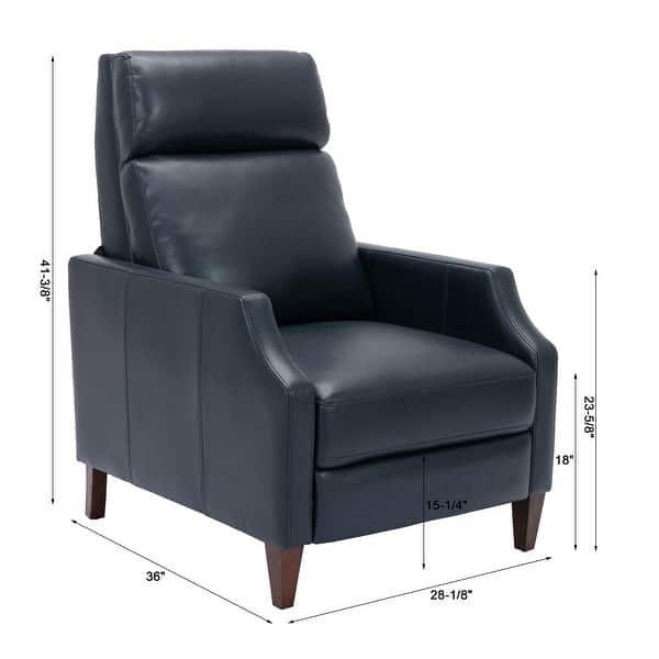 dimension image slide 2 of 3, Brooklyn Faux Leather Push Back Recliner by Greyson Living