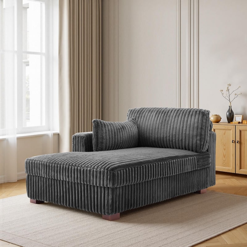 DREAMSIDEA Modern Oversized Chaise Lounge Sofa for Living Room - Grey