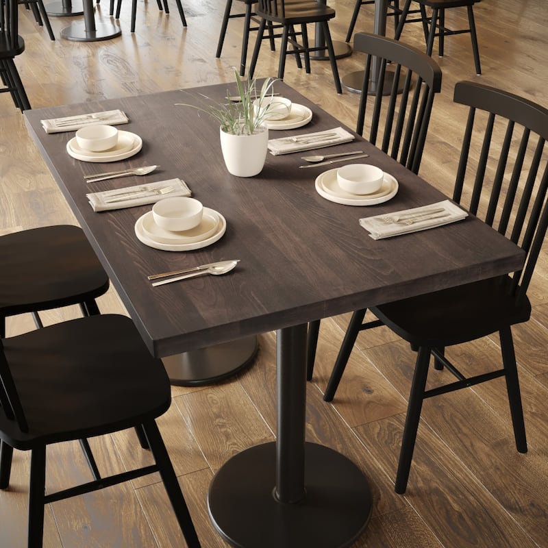 Commercial Solid Wood Tabletop with Support Bars for Indoor Use