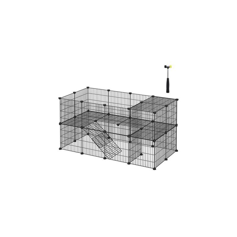 Black Metal Foldable Apartment-Style Pet Playpen with Secure Lock & Indoor,Outdoor Use