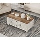 preview thumbnail 5 of 10, Light Wood Coffee Table with Drawer & Cabinet, Rustic Center Table