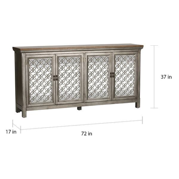 tracy white dusty wax 4 door accent cabinet on sale overstock 21276850