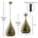 preview thumbnail 11 of 10, Penny River of Goods Cone-Shaped Pendant Lamp with Antique Gold Punched Metal Shade - 13" x 13" x 23.3/88.3"