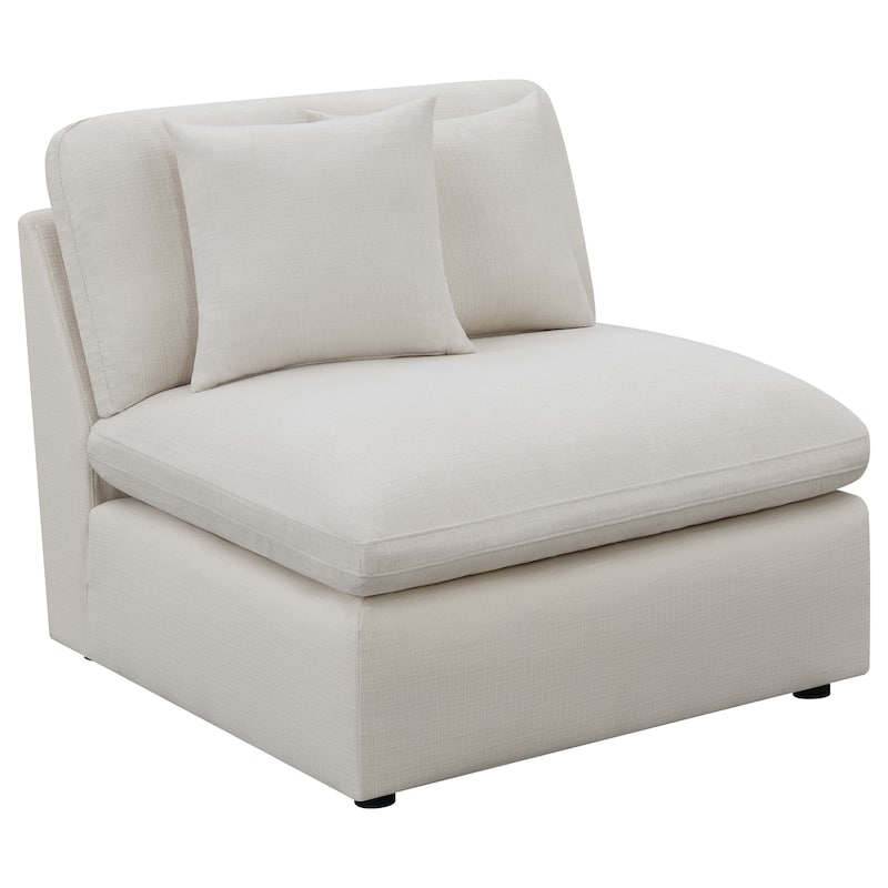 Hobson Transitional Upholstered Armless Chair - Ivory