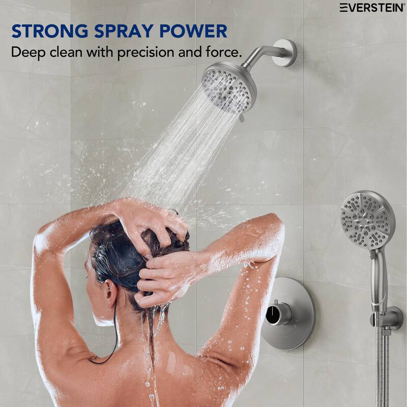 2-in-1 Shower Head and Handheld Combo with Solid Brass Valve