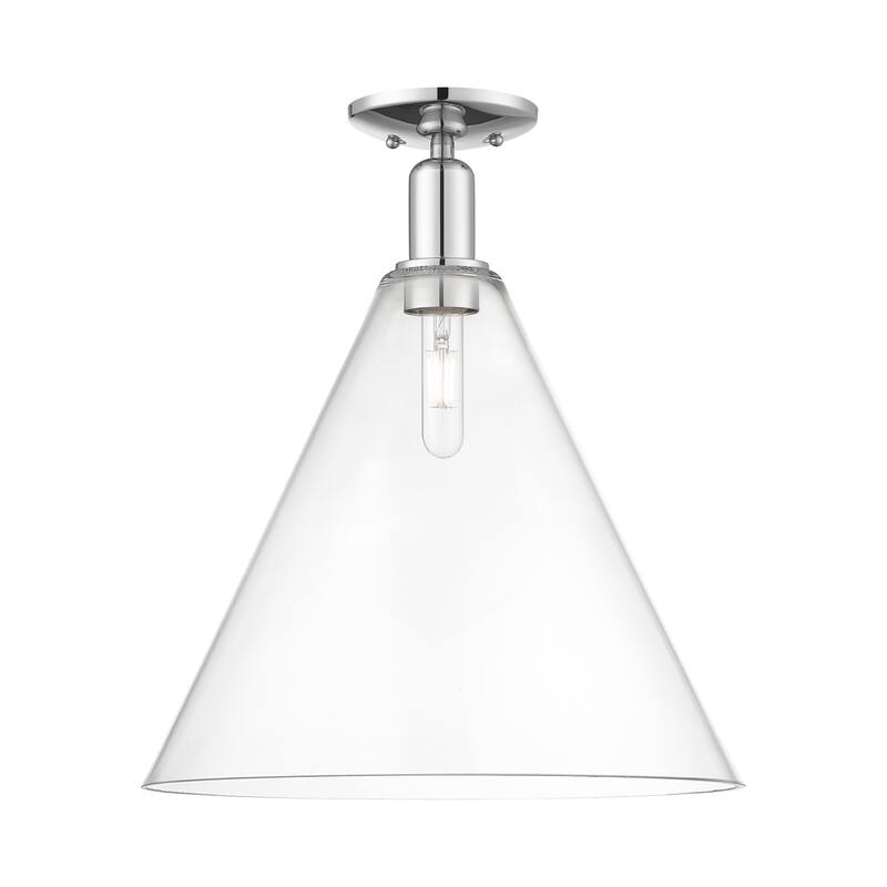 Innovations Lighting Endless Possibilities Arcadia - Berkshire Glass - 1 Light 16" Semi-Flush Mount with Clear Shade - Clear/Polished Chrome
