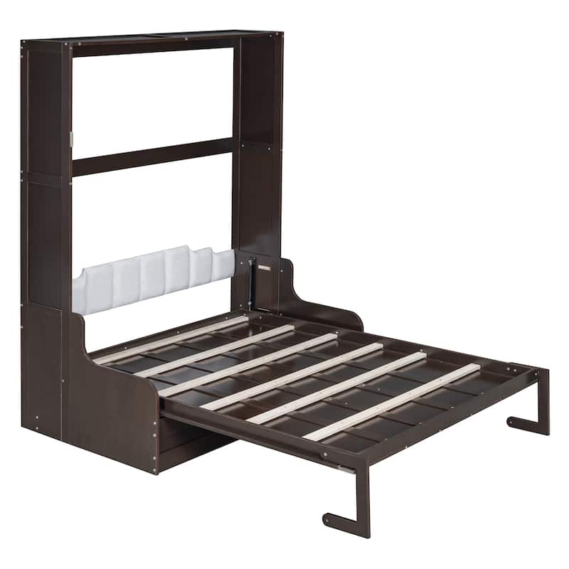 Queen Size Murphy Wall Bed with Foldable Cushion & Space-Saving Design