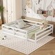 preview thumbnail 25 of 34, Sturdy Structure Wood Floor Bed with Guardrail and Fence for Kids, Montessori Bed Full Size White