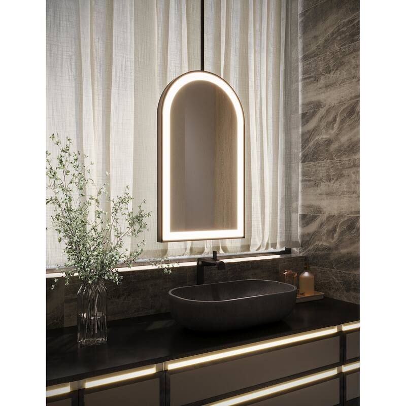 Robern YM2033APPFN3H Sculpt 19-1/4"W x 33"H Arched Flat Metal Framed