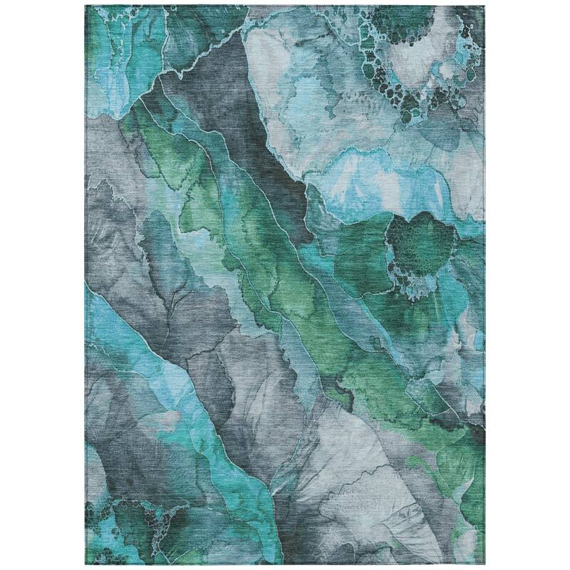 HomeRoots Floral Transitional Rectangle Outdoor Rug