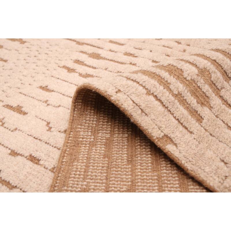 ECARPETGALLERY Hand-knotted Tangier Beige Wool Rug - 5'1 x 7'10