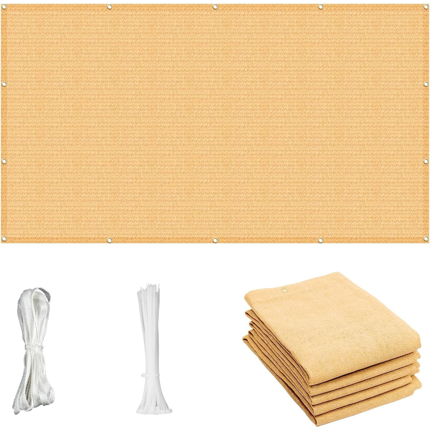 14x16 FT Outdoor Sun Shade Cloth with Grommets for Patio, Garden, and Deck