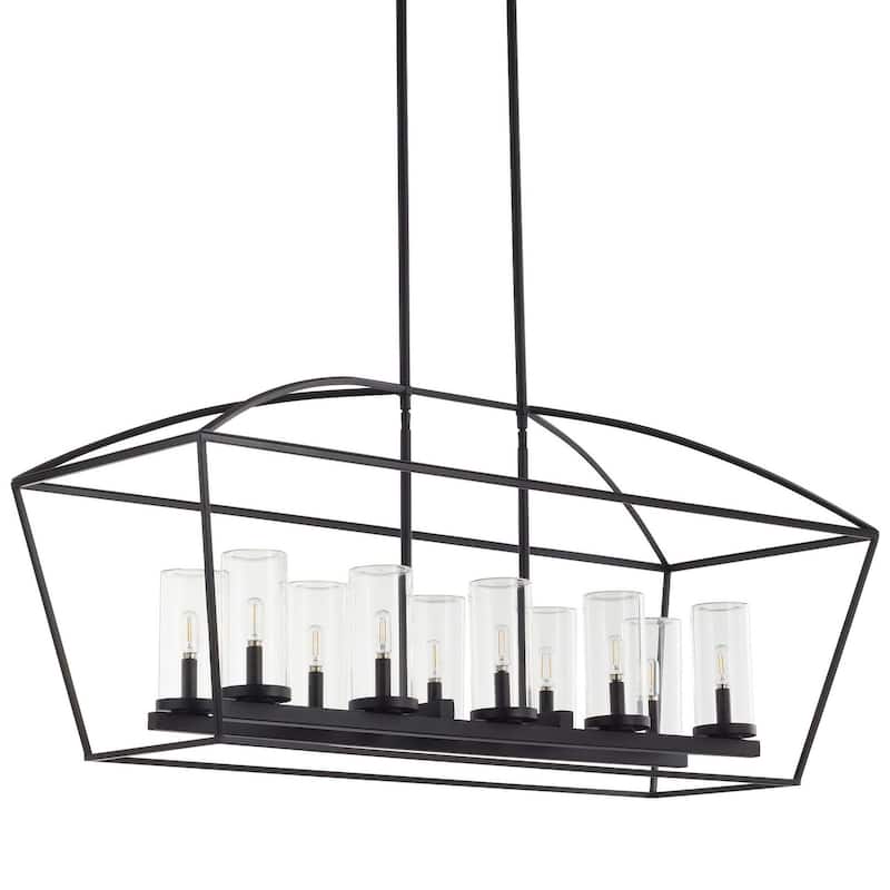 Quorum International 71-10 Odeon 10 Light 48" Wide Linear Chandelier - Matte Black