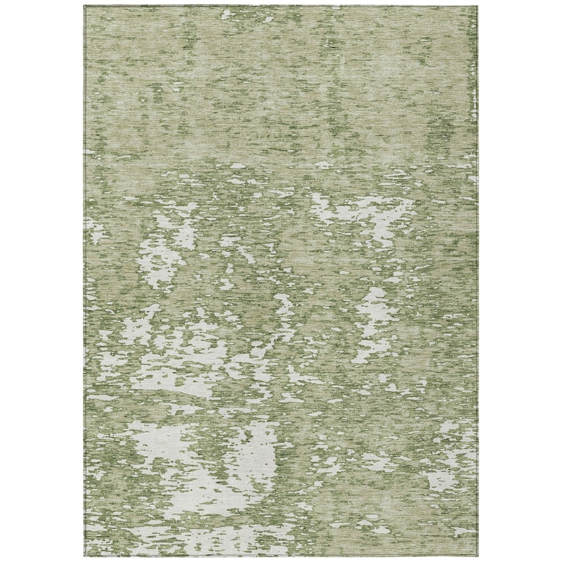Machine Washable Indoor/ Outdoor Abstract Pixels Chantille Rug