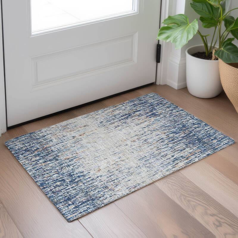 Machine Washable Indoor/ Outdoor Abstract Moxy Chantille Rug