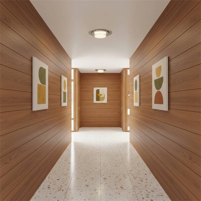 16 inch Square Chrome Integrated LED Flush Mount