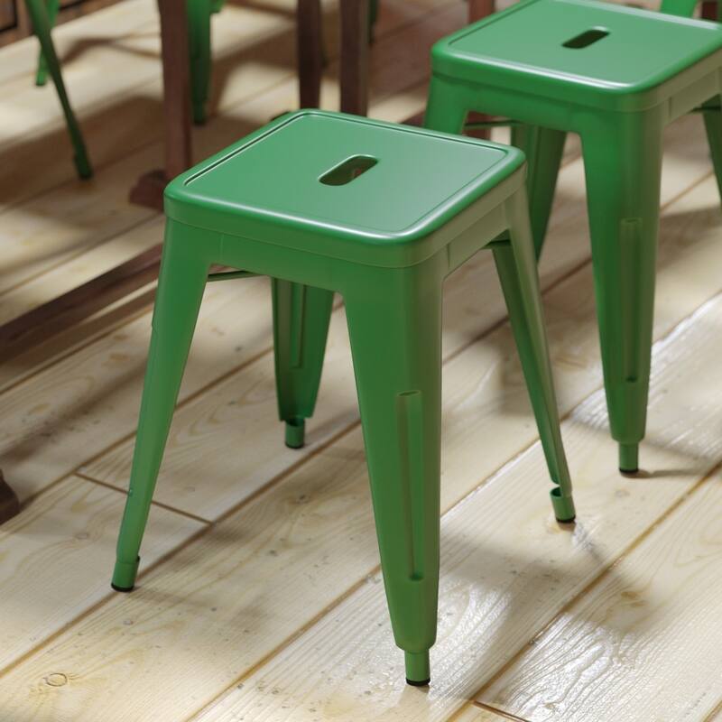 18 Inch Table Height Indoor Stackable Metal Dining Stool-Set of 4
